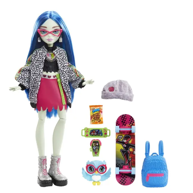 MONSTER HIGH PAPUSA GHOULIA YELPS CU ANIMALUT SI ACCESORII VIVMTHHK58