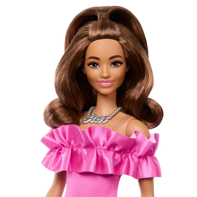 PAPUSA BARBIE FASHIONISTA SATENA CU ROCHIE ROZ VIVMTHRH15