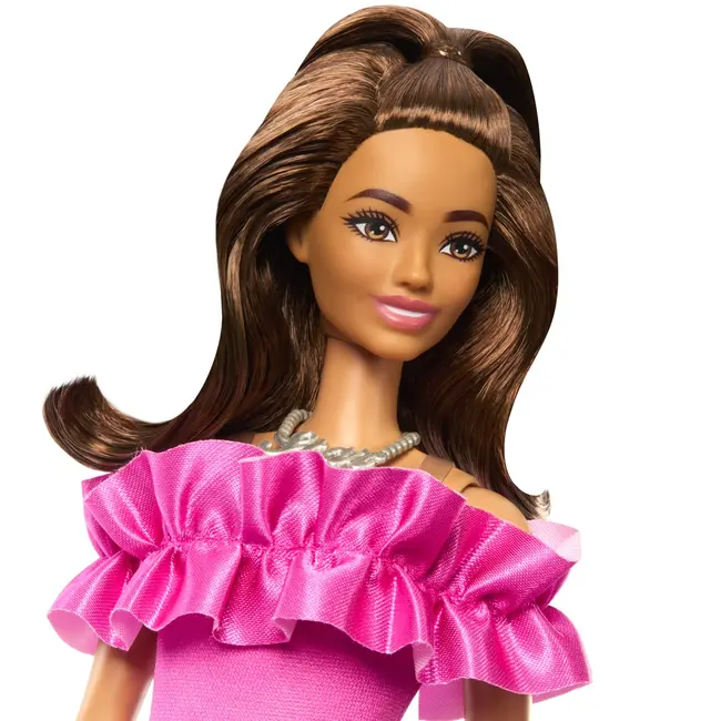 PAPUSA BARBIE FASHIONISTA SATENA CU ROCHIE ROZ VIVMTHRH15