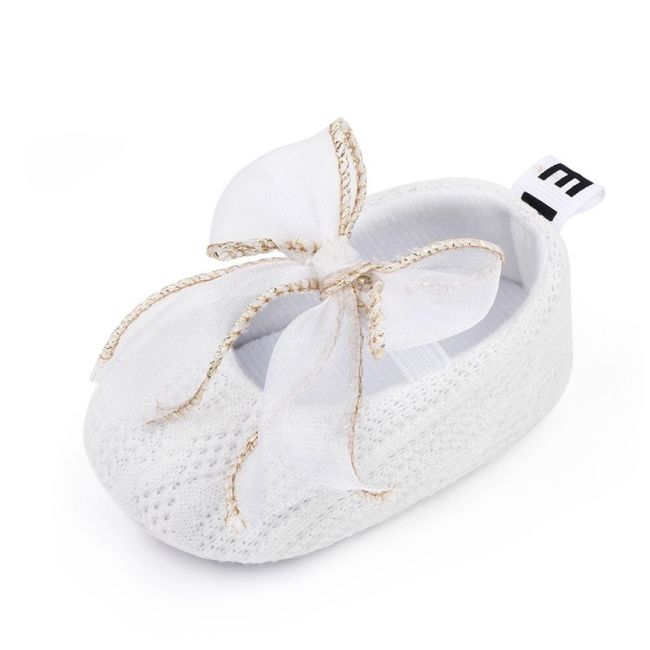 Pantofiori albi cu fundite din organza chd2758-3-va4