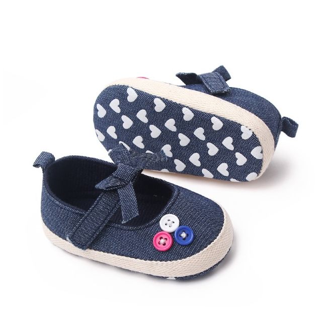 Pantofiori bebelusi, bleumarin cu bulinute albe csbm2327-3-va5