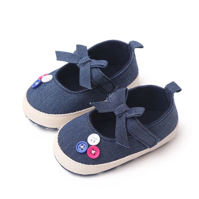 Pantofiori bebelusi, bleumarin cu bulinute albe csbm2327-3-va5