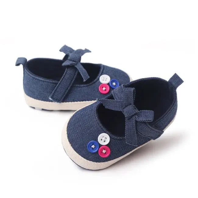 Pantofiori bebelusi, bleumarin cu bulinute albe csbm2327-3-va5