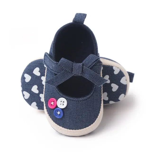 Pantofiori bebelusi, bleumarin cu bulinute albe csbm2327-3-va5