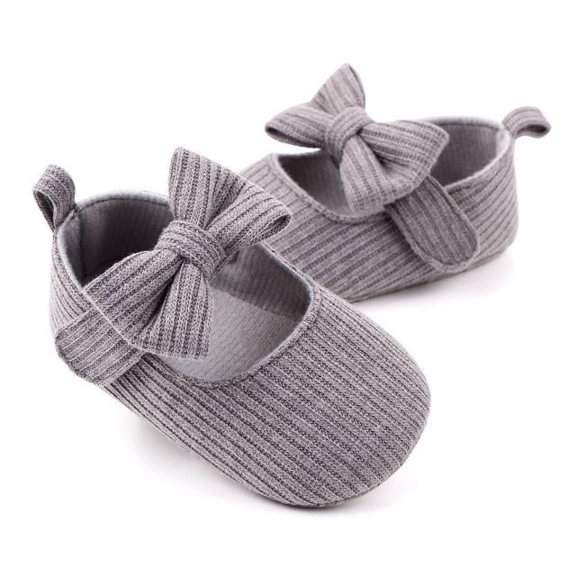 Pantofiori bebelusi, gri cu fundita chd2330-3-va5