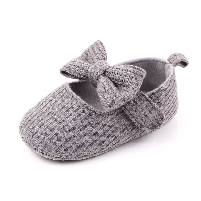 Pantofiori bebelusi, gri cu fundita chd2330-3-va5