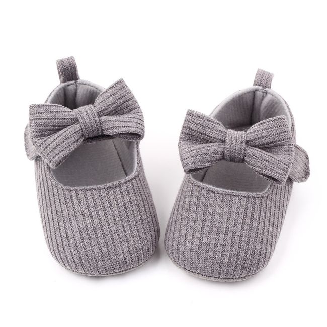 Pantofiori bebelusi, gri cu fundita chd2330-3-va5