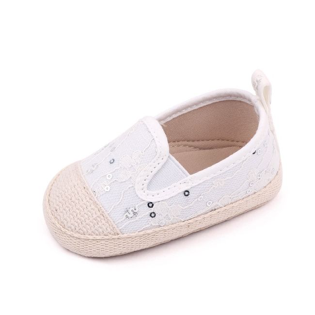Pantofiori bebelusi, ivoire cu dantela si paiete csbh3001-1-va4