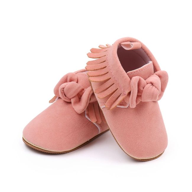 Pantofiori bebelusi, roz cu franjuri csbhx3053-3-va5