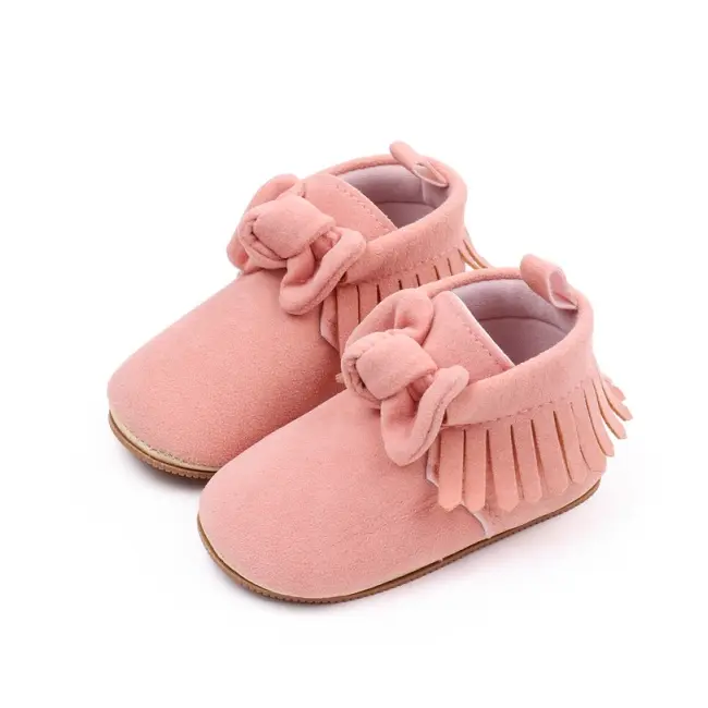 Pantofiori bebelusi, roz cu franjuri csbhx3053-3-va5