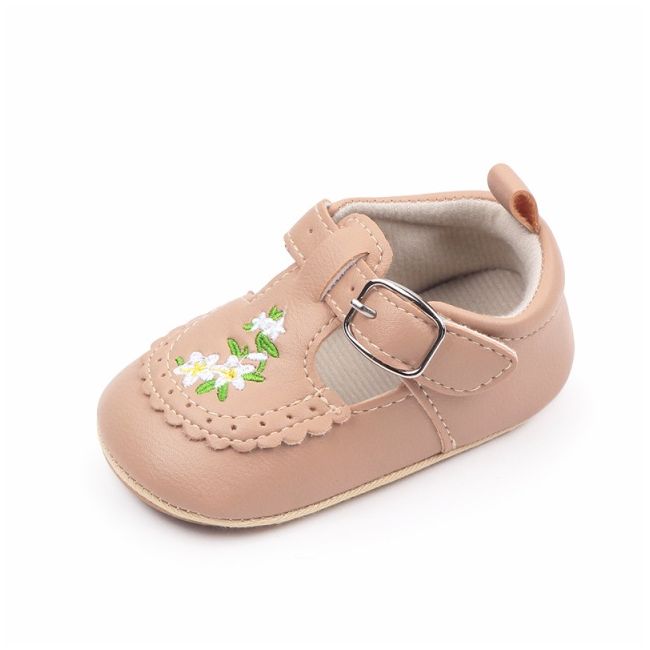 Pantofiori crem cu broderii florale - bella csbz3036-2-va4