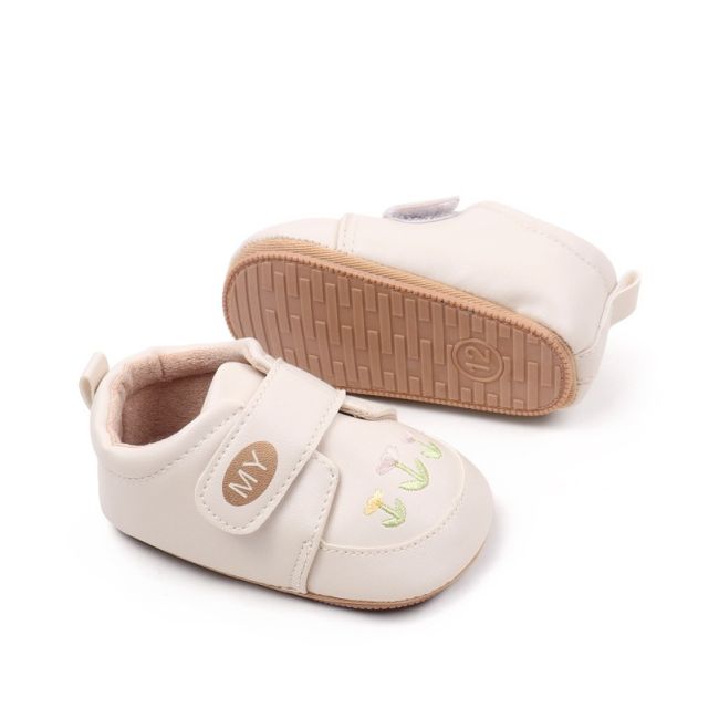 Pantofiori crem cu broderii florale chbmb4026-2-va3