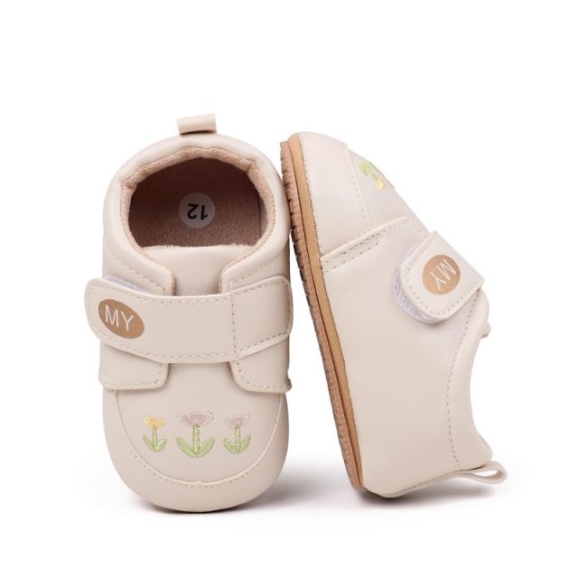 Pantofiori crem cu broderii florale chbmb4026-2-va3