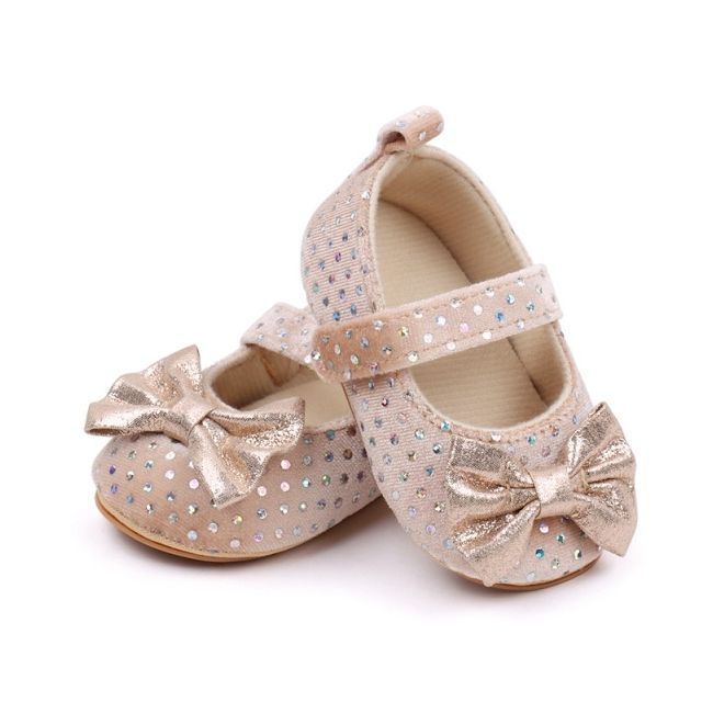 Pantofiori eleganti crem cu paiete pentru fetite csbjz7082-2-va5