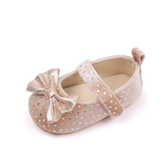 Pantofiori eleganti crem cu paiete pentru fetite csbjz7082-2-va5
