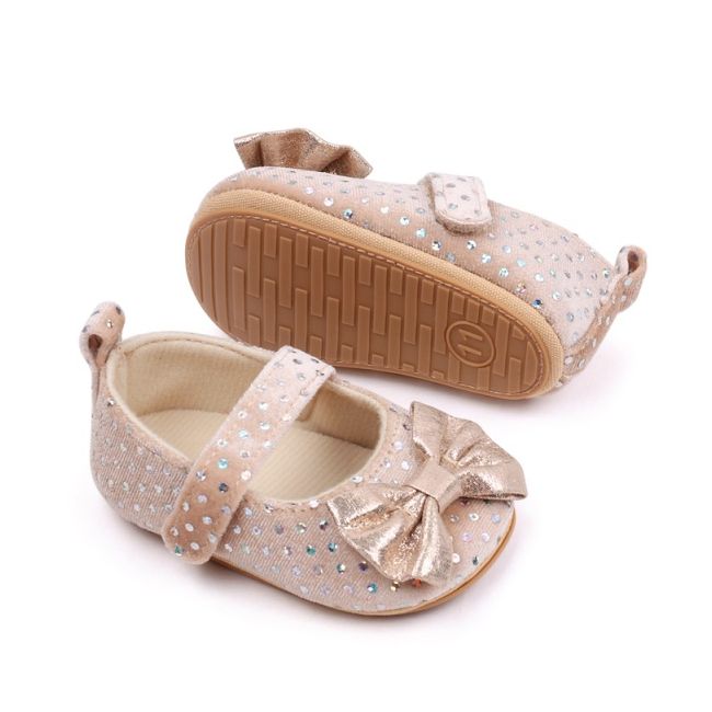 Pantofiori eleganti crem cu paiete pentru fetite csbjz7082-2-va5