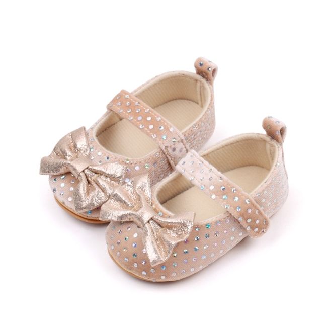 Pantofiori eleganti crem cu paiete pentru fetite csbjz7082-2-va5
