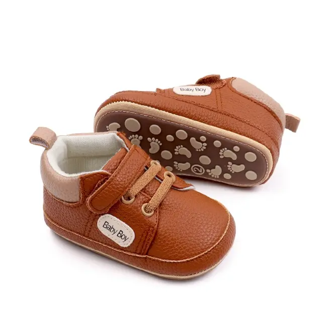 Pantofiori maro pentru baietei - baby boy csbnb3114-4-va5