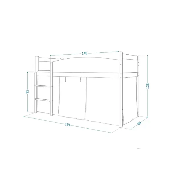 Patut Tineret MyKids Twist Antresola 06 Princess Castle-184x80 00080105