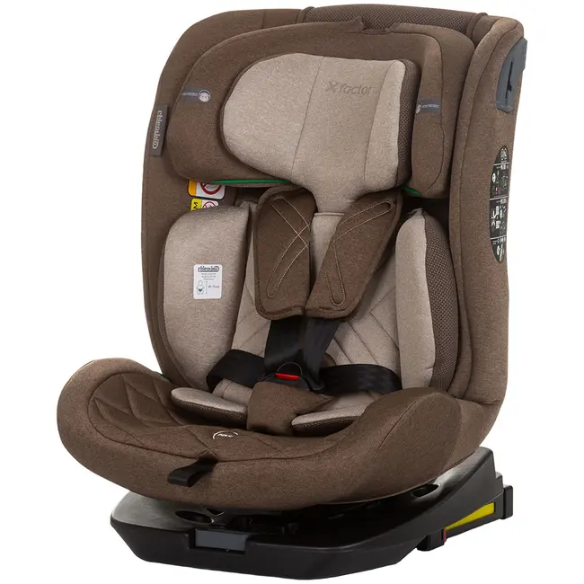 Scaun auto chipolino x factor i-size 40-150 cm macadamia cu sistem isofix hubstkxf0244ma