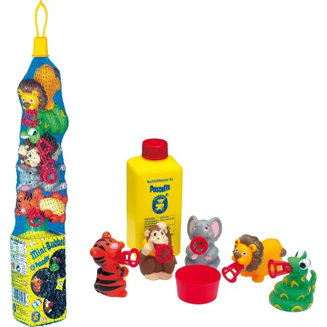 Set baloane de sapun Bubbelix 5 figurine vesele Mini Pustefix Bubble Toys STPX55739 BBJSTPX55739_Animale Safari