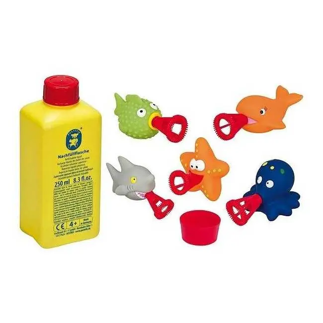 Set baloane de sapun Bubbelix 5 figurine vesele Mini Pustefix Bubble Toys STPX55739 BBJSTPX55739_Animale marine