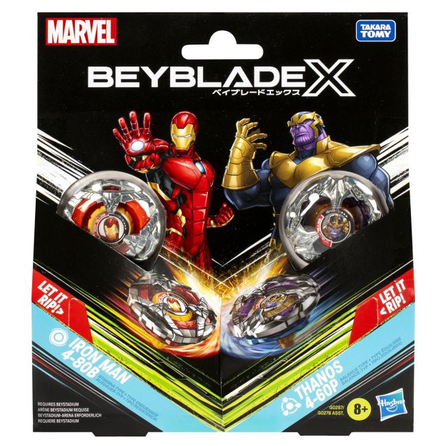 BEYBLADE X MARVEL SET DUO IRON MAN 4-80B SI THANOS 4-60P VIVG0278_G0287