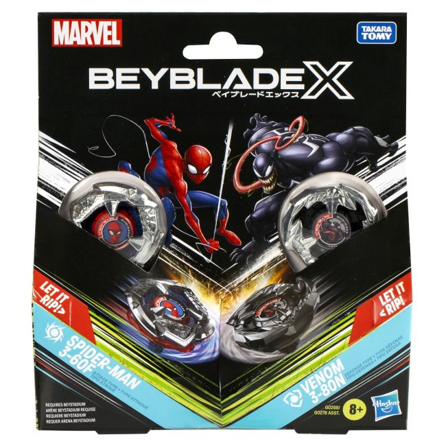 BEYBLADE X MARVEL SET DUO SPIDER MAN 3-60F SI VENOM 3-80N VIVG0278_G0288
