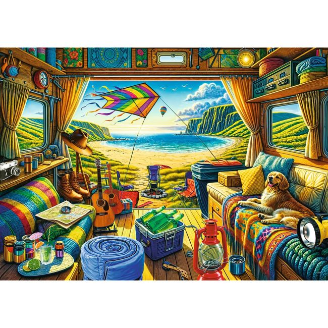 PUZZLE TREFL 1000 PREMIUM PLUS TEA TIME CALATORIE CU CARAVANA VIV10851