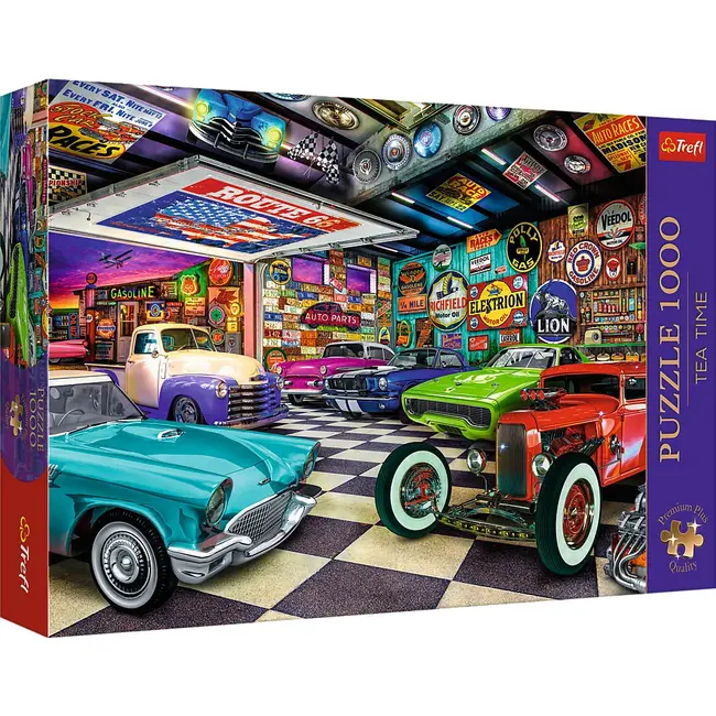 PUZZLE TREFL 1000 PREMIUM PLUS TEA TIME GARAJUL COLECTIONARULUI DE MASINI VIV10845