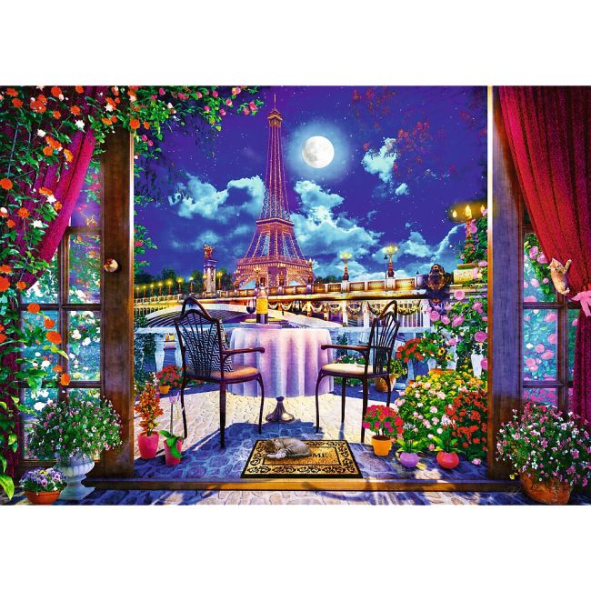 PUZZLE TREFL 1000 PREMIUM PLUS TEA TIME PARISUL IN LUMINA LUNII VIV10843