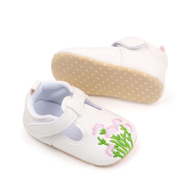 Pantofiori albi cu broderie florala csbz3037-3-va5