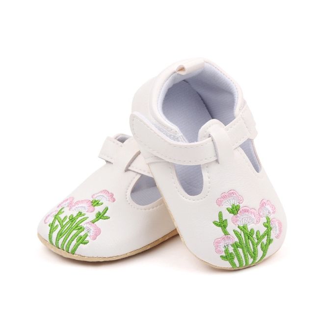 Pantofiori albi cu broderie florala csbz3037-3-va5
