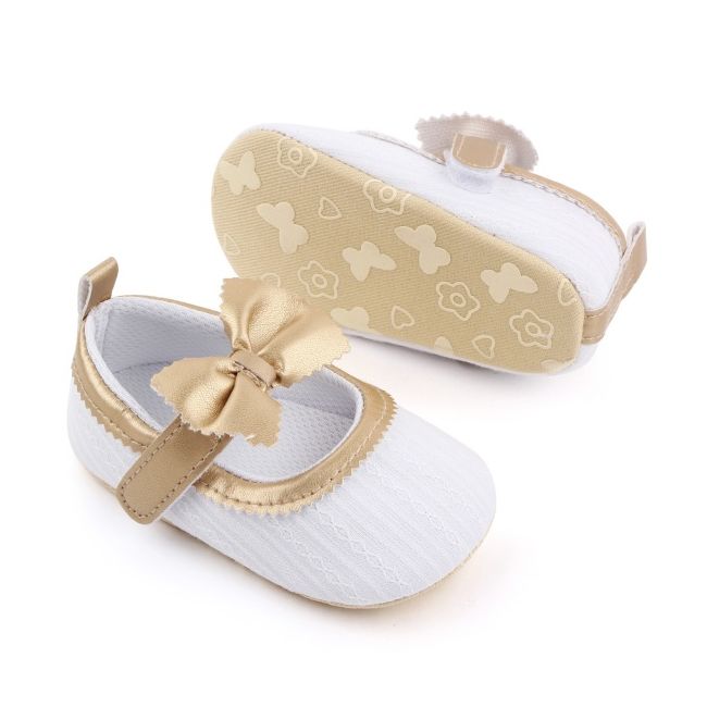 Pantofiori albi cu insertie aurie chd2630-2-va6