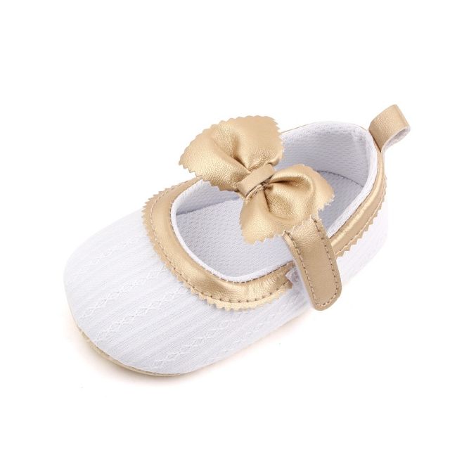 Pantofiori albi cu insertie aurie chd2630-2-va6