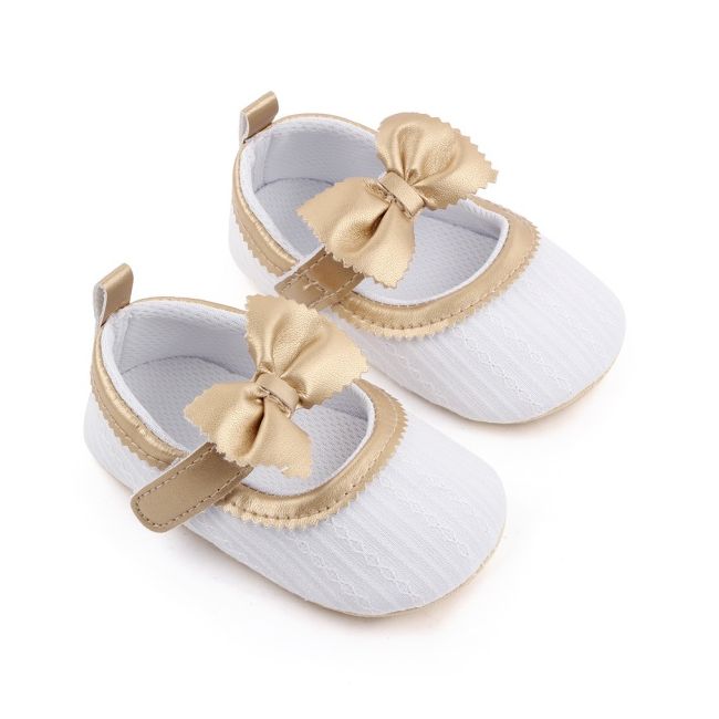 Pantofiori albi cu insertie aurie chd2630-2-va6