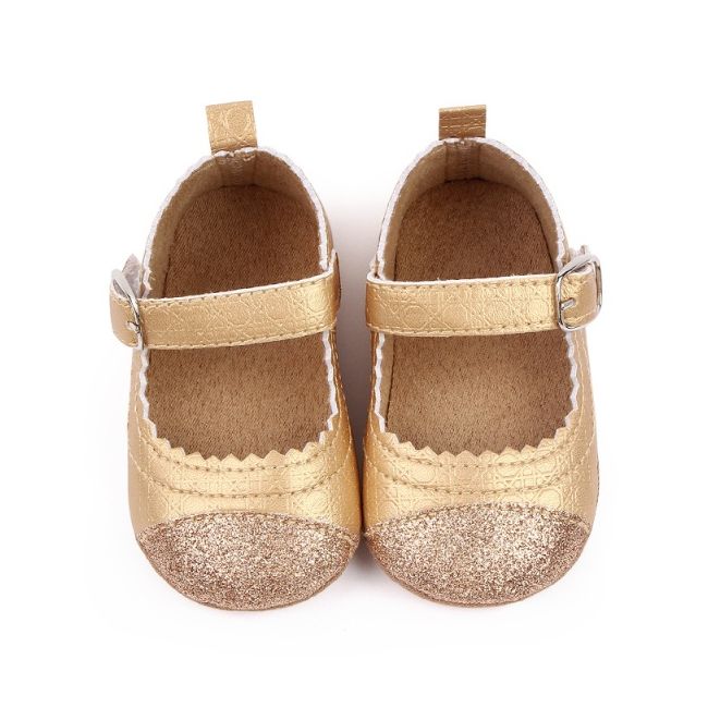 Pantofiori eleganti bebelusi din piele ecologica aurie chd2770-3-va6