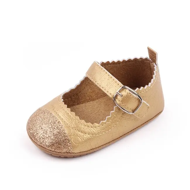 Pantofiori eleganti bebelusi din piele ecologica aurie chd2770-3-va6