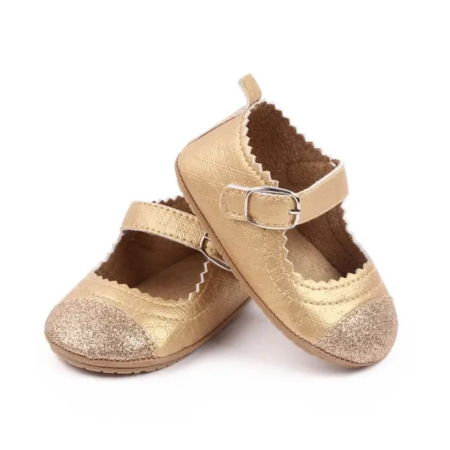 Pantofiori eleganti bebelusi din piele ecologica aurie chd2770-3-va6