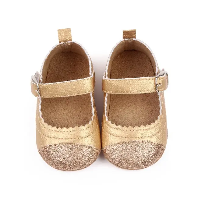 Pantofiori eleganti bebelusi din piele ecologica aurie chd2770-3-va6
