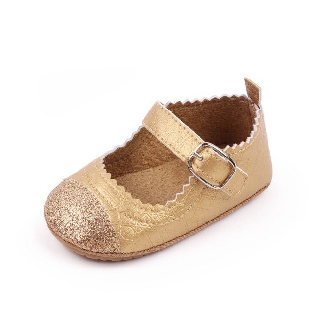 Pantofiori eleganti bebelusi din piele ecologica aurie chd2770-3-va6