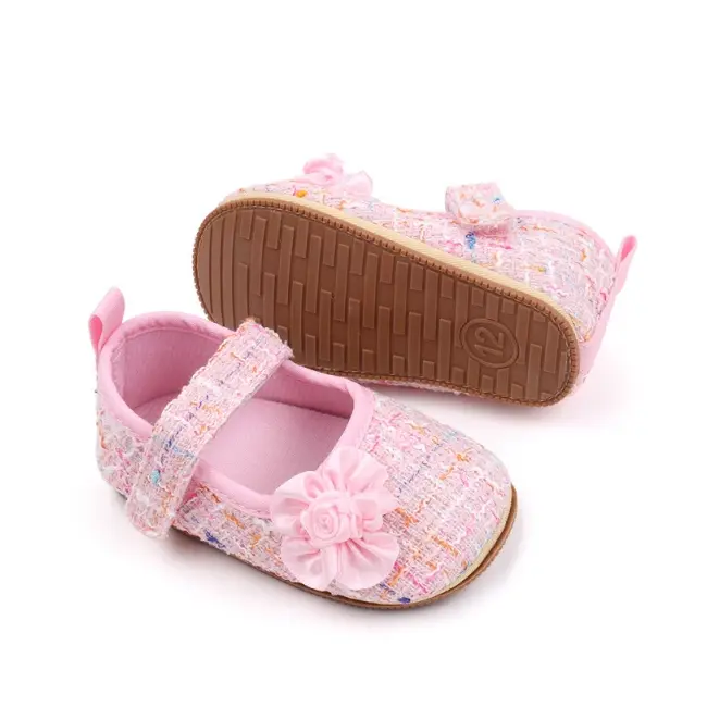 Pantofiori roz pentru bebelusi cu floricica - elegant csbhx3057-1-va6