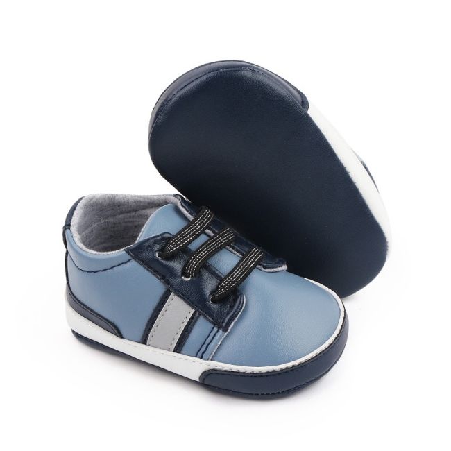 Pantofiori sport bebelusi, albastri cu detalii bleumarine chm22-9-1-va7