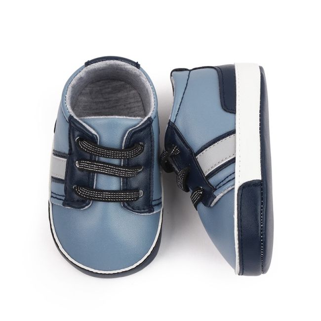 Pantofiori sport bebelusi, albastri cu detalii bleumarine chm22-9-1-va7