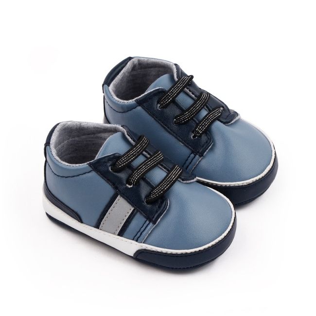 Pantofiori sport bebelusi, albastri cu detalii bleumarine chm22-9-1-va7