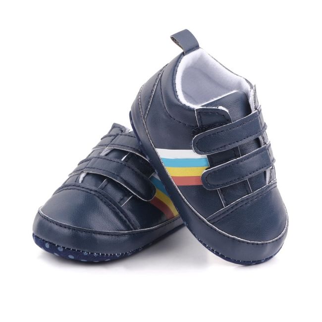 Pantofiori sport bebelusi bleumarine cu dungi multicolore chd2670-2-va6