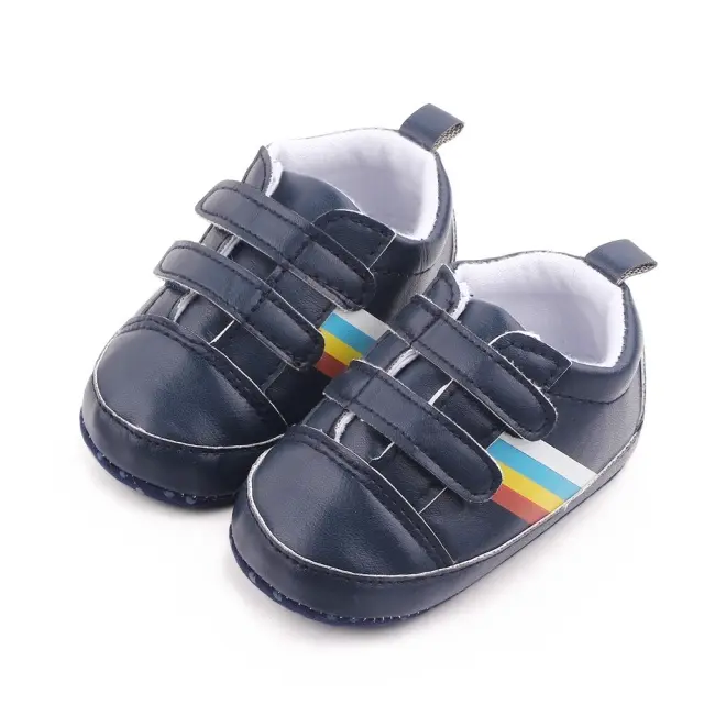 Pantofiori sport bebelusi bleumarine cu dungi multicolore chd2670-2-va6