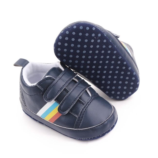 Pantofiori sport bebelusi bleumarine cu dungi multicolore chd2670-2-va6