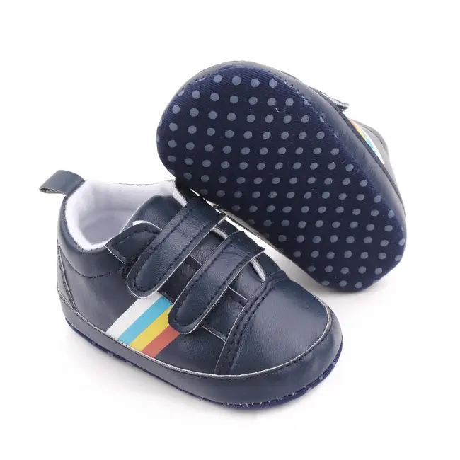 Pantofiori sport bebelusi bleumarine cu dungi multicolore chd2670-2-va6