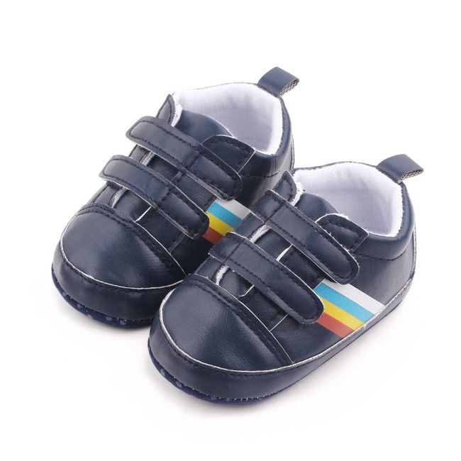 Pantofiori sport bebelusi bleumarine cu dungi multicolore chd2670-2-va6